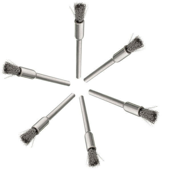 10pcs 3mm Shank Wire Brush Stainless Steel Head Removal Dust Burr Derusting Brush