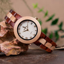 BOBO BIRD M19 Roman Number Date Display Women Wrist Watch Wooden Quartz Watch