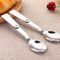 1 Pcs Folding Tableware Stainless Steel Salad Spoon Camping BBQ Picnic Dinnerware