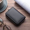 Men and Women RFID Blocking Leather Wallet 12 Slots Credit Card Holder Coin Bag