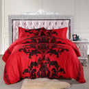3 PCS Bedding Sets Black And White Printing Quilt Cover Pillowcase For Queen Size