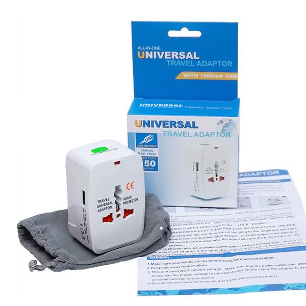 White Electric Plug Power Socket Adapter US UK EU AU International Universal Travel Socket Battery Charger Converter