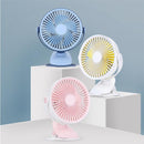 Well Star WT-F15 Portable Clip Fan 360 Degrees Rotation USB Mini Stripe Fan Rechargeable Air Cooling Fan Clip Desktop Fan Dual Use Portable Home Student Office Fan