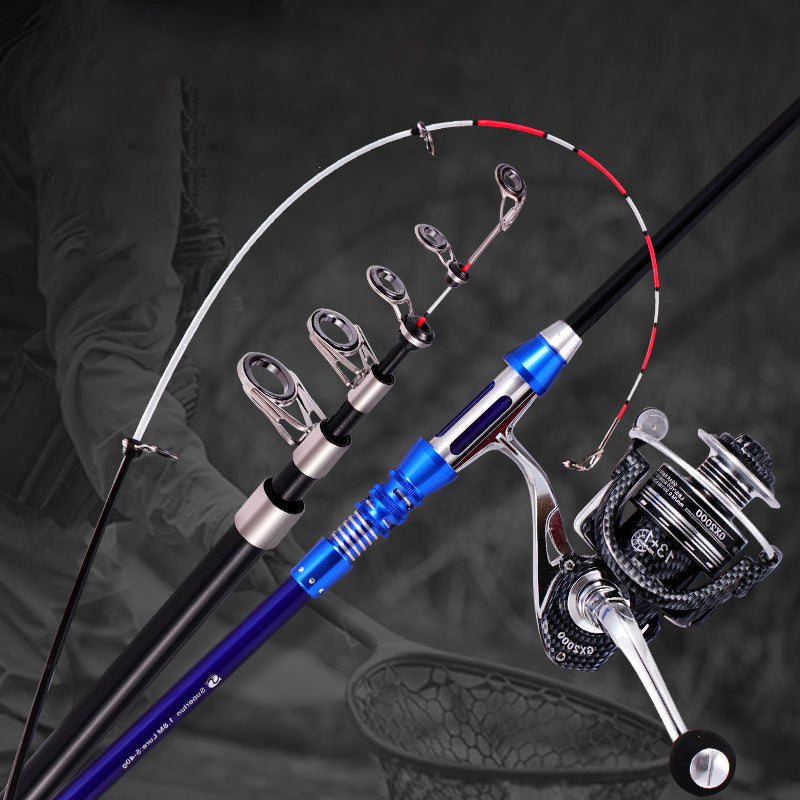 ZANLURE 1.8/2.1/2.4m Carbon Fiber Fishing Rod 2000/3000 Fishing Rod Reel Set Portable Outdoor Fishing Tool