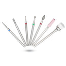 7pcs Abrasive Drill Bits 3/32 Inch Rotate Burr Cuticle Clean Manicure Pedicure Tool