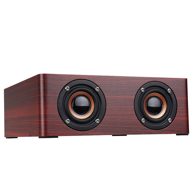 Wooden bluetooth 4.2 Wireless Speaker 4 Loudspeaker HiFi Wireless Music Player With TF AUX  Port