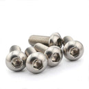 Suleve M6CH3 50Pcs M6 Carbon Steel Hex Socket Button Head Screw Bolts 10-20mm