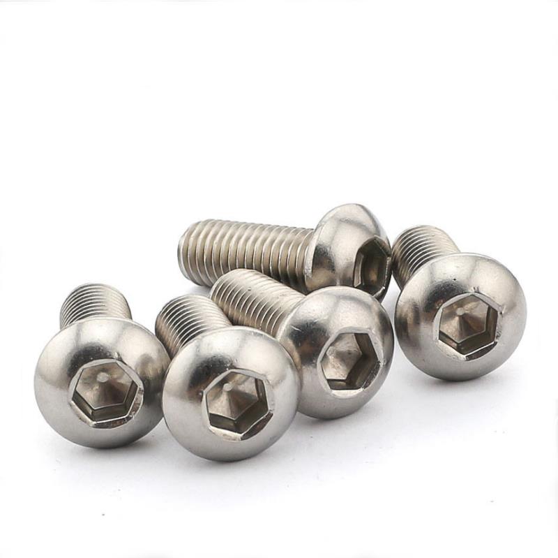 Suleve M6CH3 50Pcs M6 Carbon Steel Hex Socket Button Head Screw Bolts 10-20mm