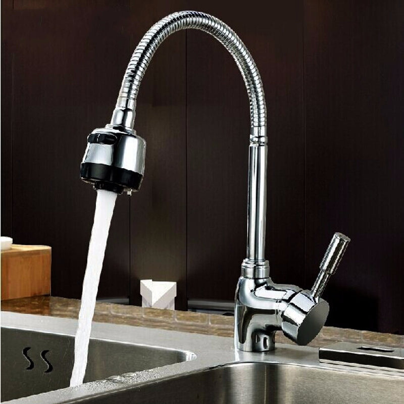 Chrome Kitchen Sink Faucet 360 Rotate Spout Basin Bathroom Hot & Cold Water Mixer Tap