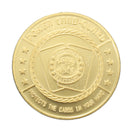 Metal Poker Guard Card Gold Plated With Round Plastic Case Protector Coin Chip