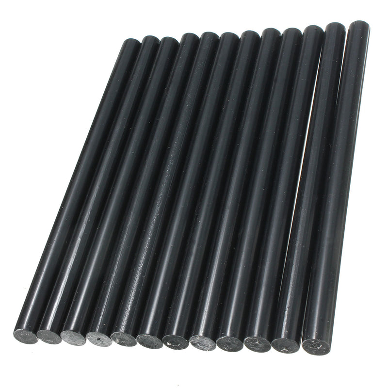 12Pcs 11mm x 190mm Hot Melt Glue Sticks Crafting Models Black Plastic