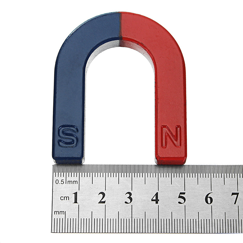 U Shaped Horseshoe Magnet Red Blue Painted Pole Physics Experiment Teaching 60mm