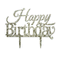 Honana CF-CT03 Happy Birthday Acrylic Cake Topper Golden Shining Party Cake Decoration