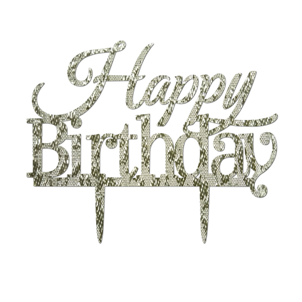 Honana CF-CT03 Happy Birthday Acrylic Cake Topper Golden Shining Party Cake Decoration