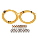2*4mm 1M Black/Red/Yellow PTFE Tube with 8Pcs PC4-M10 + 8Pcs PC4-M6 Pneumatic Connector Kit for 3D Printer