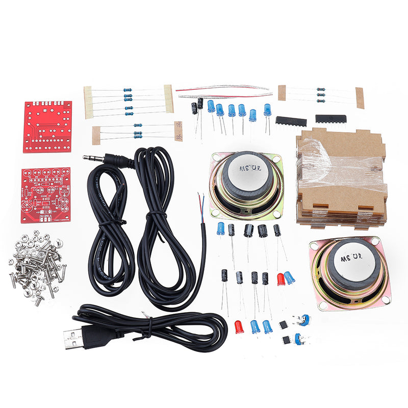 DIY Electronic 3W Speaker Production Kit with Transparent Shell 2.36inch 1 Mini Computer Audio Electronics DIY Kit