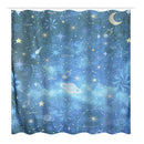 1.8m Waterproof Polyester Fiber Bathroom Shower Curtain Bath Curtains with 12 Hooks