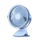 Well Star WT-F15 Portable Clip Fan 360 Degrees Rotation USB Mini Stripe Fan Rechargeable Air Cooling Fan Clip Desktop Fan Dual Use Portable Home Student Office Fan