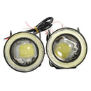 Universal 2.5Inch COB LED Fog Lights White Angel Eyes Halo Ring Daytime Running Lights DRL Projector Lamp 30W