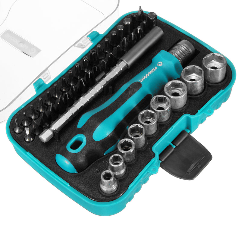 PENGGONG 8125B 47 in 1 Socket Driver Wrench Precision Screwdrivers Repair Tool Set