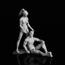 3.75'' PVC Female Male Body Joints Action Figure Gray Flesh Luxury Skin Version