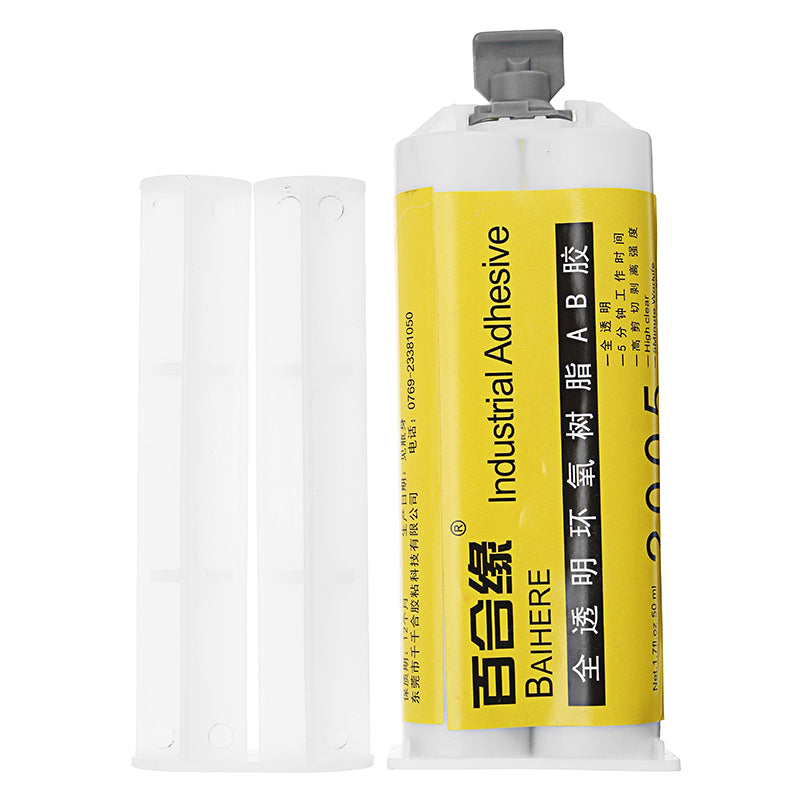 BAIHERE Clear Epoxy Resin A B Adhesive 5 Minutes Quick Drying Strong Adhesive Crystal Glue 50g