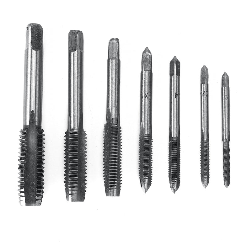 7pcs M3-M12 Screw Thread Tap With Adjustable Tap Wrench High Speed Steel Hand Tap Set