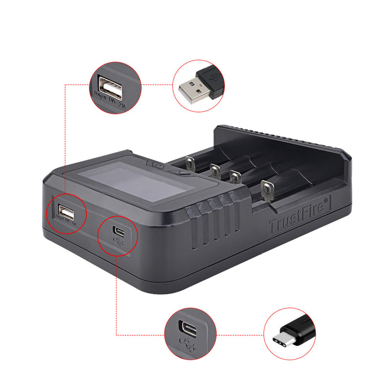 Trustfire TR-020 QC3.0 Quick Charge Universal USB Charging Battery Charger With For 18650/26650/32650 Battery