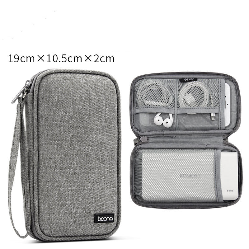 Boona 19cm*10.5cm Single Layer Digital Accessories Storage Bag Travel Bag Power Bank USB Charger Cable Organizer Bag