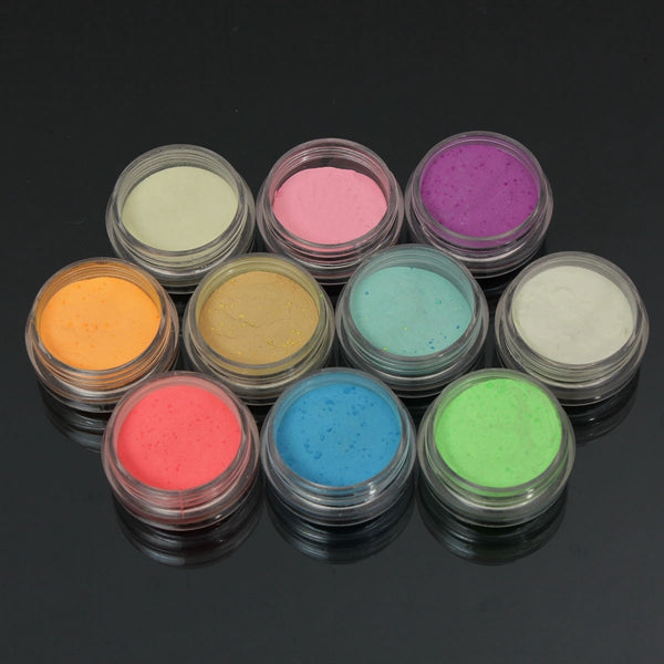 10 Colors Glow In The Dark Nail Fluorescent Tattoo Acrylic Powder Decoration