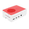 Red and White ABS Case With DC 5V 4010 Fan Protective Shell for Raspberry Pi 4B Only