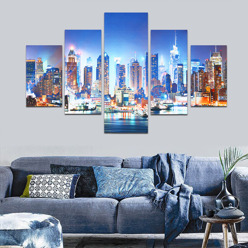 5 Panel New York City Framework Canvas Paintings For Bedroom Living Room Prints