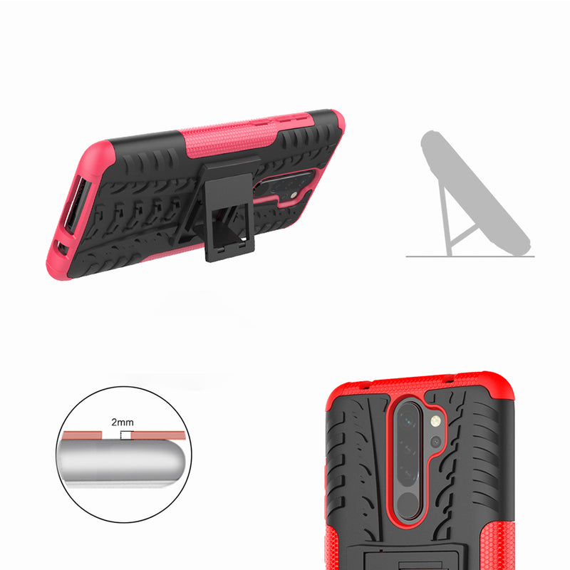 Bakeey 2 in 1 Armor Shockproof Non-slip with Bracket Stand Protective Case for Xiaomi Redmi Note 8 Pro