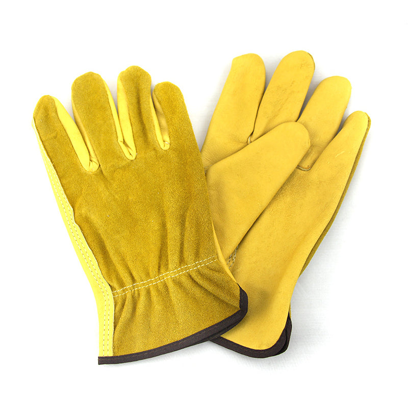 1Pair Leather Gloves Working Protection Gloves Security Garden Labor Gloves Wear Safety Tools