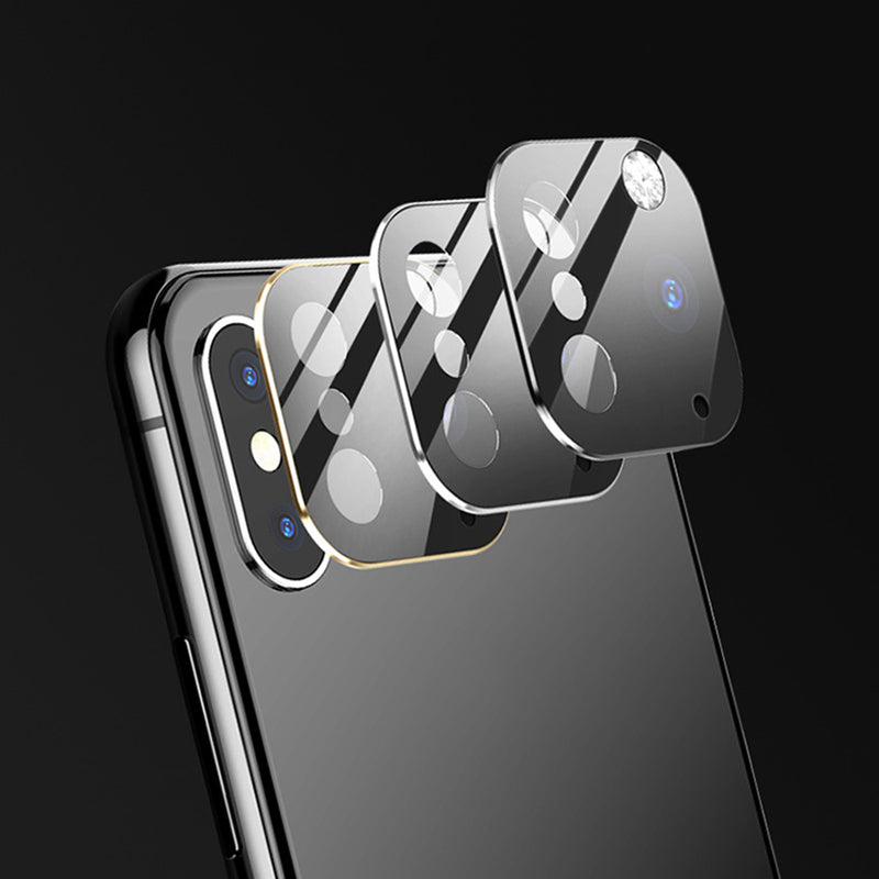 Converted Change Metal + Tempered Glass 2 in 1 Anti-scratch Phone Lens Protector Sticker for iPhone X / XS to 11 Pro