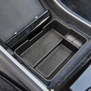 Car Center Armrest Console Tray Storage Box with Coin and Sunglass Holder for Tesla Model 3