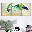 Miico Hand Painted Three Combination Decorative Paintings Dancing Youth Wall Art For Home Decoration