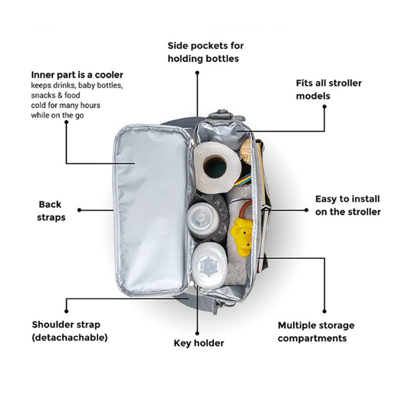 Baby Storage Bag Baby Stroller Cup Bottle Feed Holder Mummy Pram Pushchair Organiser