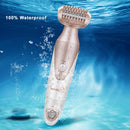 5 in 1 Lady's Epilator Electric Facial Hair Remover Leg Hair Removal Razor Body Shaver for Bikini with Facial Massager Cleaning Brush