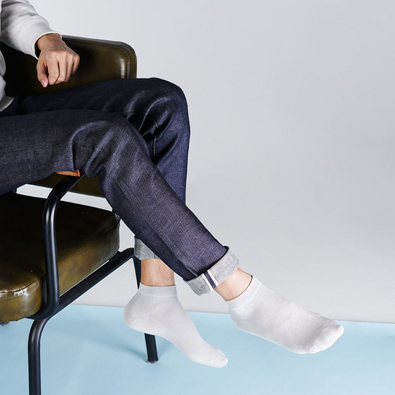 365WEAR 5 Pair / Set Breathable Men Socks From Xiaomi Youpin Antibacterial Sock 24-26cm Men's Breathable Short Socks Set