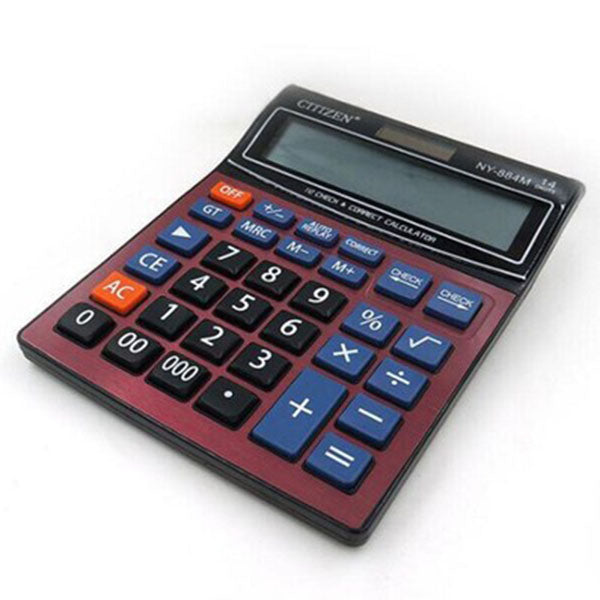 GTTTZEN NY-884M Solar Calculator In Red For Office And Home