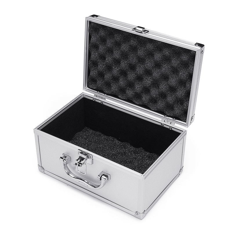 Aluminum Hard Case Foam Black Briefcase Tool Box Carrying Case Portable Tool Case