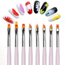 8pcs/set Acrylic Painting Brush Drawing UV Gel Flower Gradient Pen Nail Art Tool