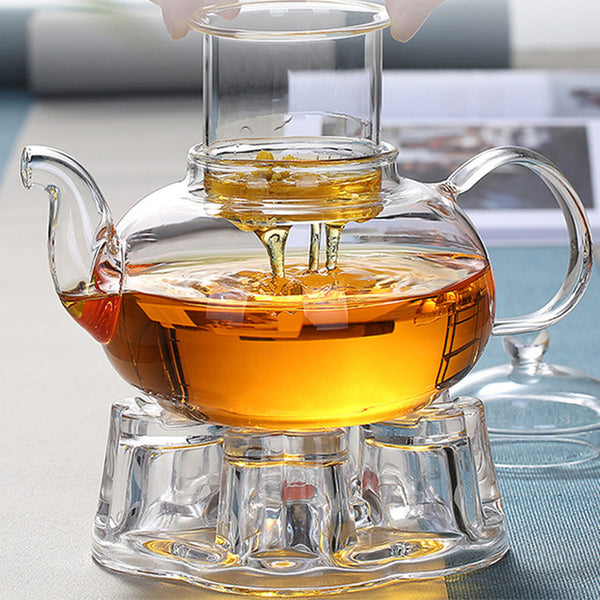Heat-resistant Glass Teapot Filter Bubble Teapot Borosilicate Glass Flower Teapot Glass Pot