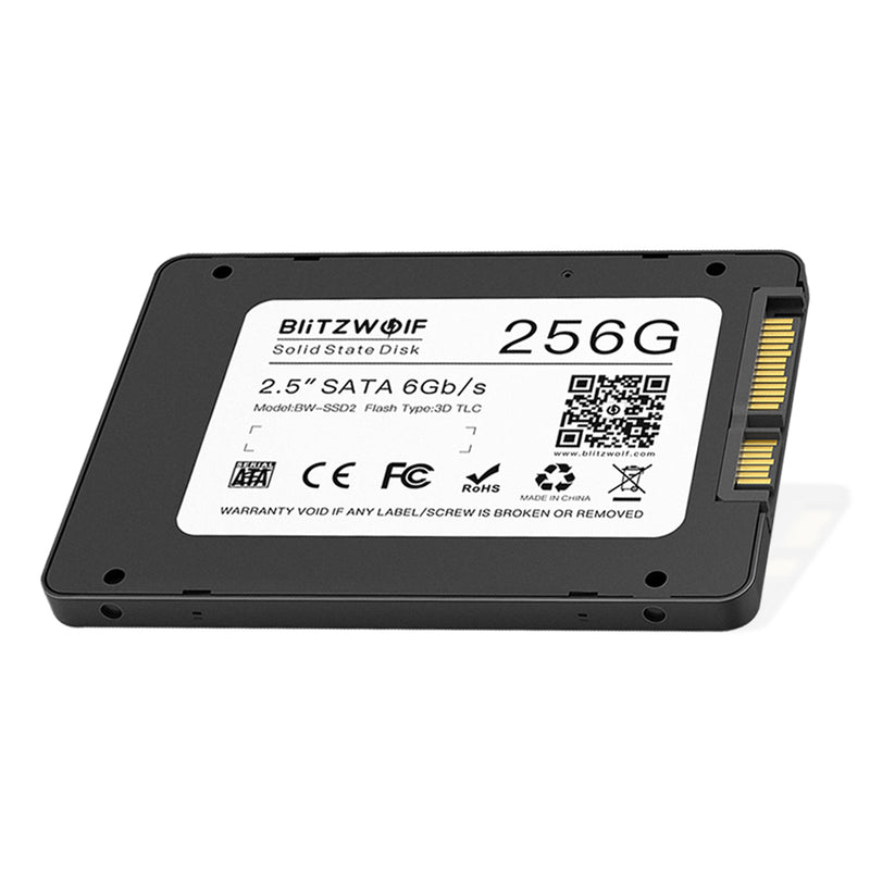 BlitzWolf BW-SSD2 256GB 2.5 Inch SATA3 6Gbps Solid State Disk TLC Chip Internal Hard Drive for SATA PCs and Laptops with R/ W at 520/430 MB/ s