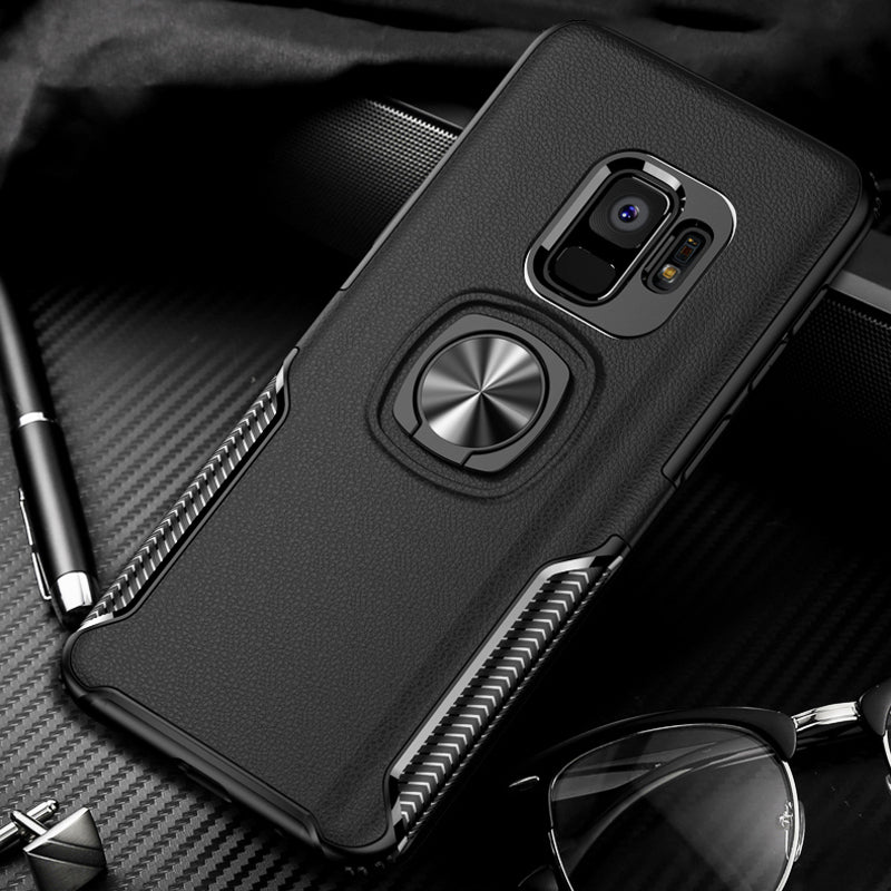 Bakeey Protective Case For Samsung Galaxy S9/S9 Plus/S8/S8 Plus Ring Grip Bracket Magnetic Adsorption Back Cover