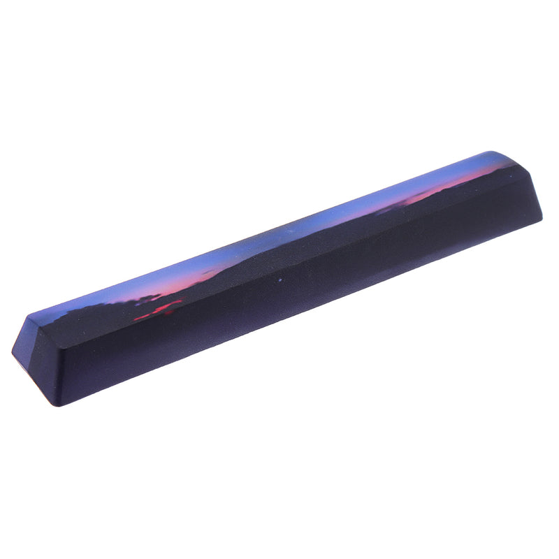 Five-sided Dyesub PBT OEM Profile Sunset Clouds Space Bar 6.25u Novelty Keycap for GK61 Black Case and Cherry MX Switch Keyboard