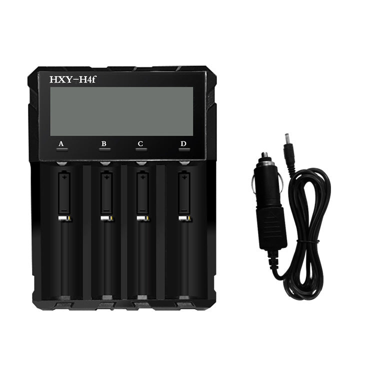 HXY-H4F LCD Display Adjustable Battery Charger Universal 4 Slot EU / US AC Plug Charger