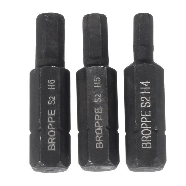 BROPPE 3pcs H4-H6 Hexagon Impact Screwdriver Bits 8mm Hex Shank 36mm Hexagon Screwdriver Bits Set