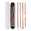 Y.F.M 4pcs Acne Blackhead Remover Needles Set Rose Gold Double Head Pimples Multipurpose Cleansing Tool